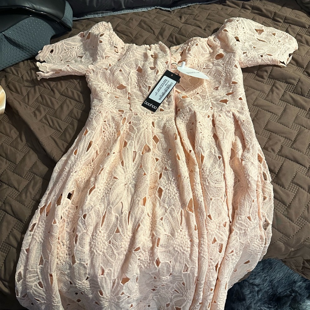 Pink Ruched Tiered Sundress with Puff Sleeves